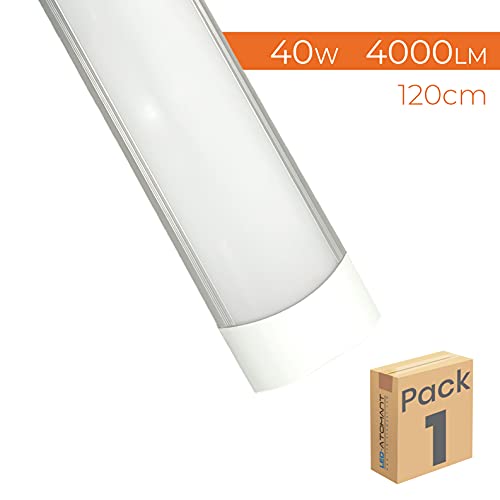 LED ATOMANT Pantalla Luminaria LED integrado, 120cm 40W. Color Blanco Neutro (4500K). 4000 lumenes.