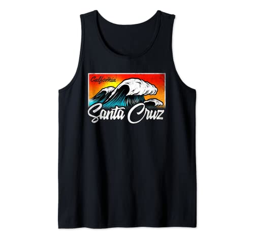 Ciudad de Santa Cruz California Motivo de surfista de verano Camiseta sin Mangas