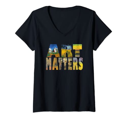 Mujer Art Matters Pintor famoso artista Van Gogh hombres mujeres Camiseta Cuello V