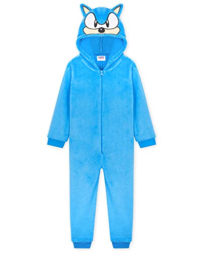 Sonic The Hedgehog Pijama Cuerpo Entero, Disfraz Sonic, Regalos para Niños 4-14 Años (7-8 Años, Azul)