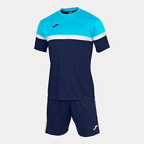 Joma Danubio Conjunto de Fútbol Camiseta y Pantalones Cortos, Hombre, Azul (Neon Turquoise/Navy), L