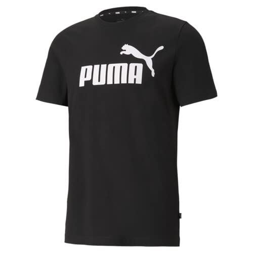 PUMA ESS Logo tee Camiseta, Hombre, Black, L