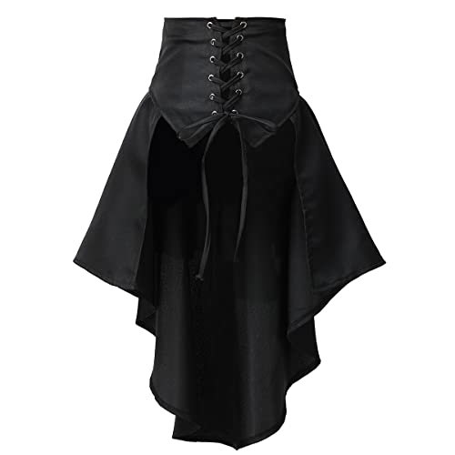 COSDREAMER Steampunk - Faldas para Mujer, cinturón de Cintura para Mujer, Disfraz de corsé Pirata (Negro, 3XL)