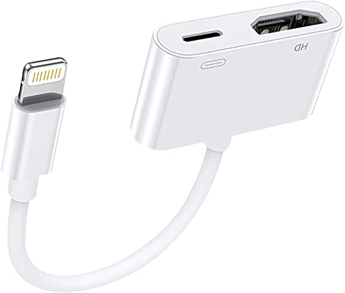Adaptador HDMI para iPhone iPad a TV 【Apple MFi Certificado】 Cable HDMI Lightning Digital AV Adapter Convertidor de Pantalla Sincronización para iPhone 14/13/12/SE/11/XS/XR/X/8/7 Admite Todos los iOS