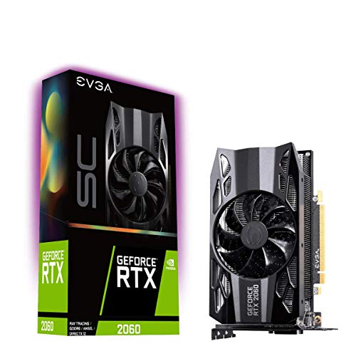 EVGA GeForce RTX 2060 SC, OVERCLOCKED, 2.75 Slot Extreme Cool, 70C Gaming, 06G-P4-2062-KR, 6GB GDDR6, Color Negro