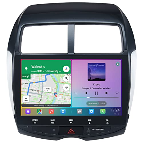 Dasaita Vivid Android 10.0 Car Radio Bluetooth Carplay para Mitsubishi ASX 2007 a 2018 Citroen C4 Aircross Pantalla IPS de 10.2 Pulgadas 4GB 64GB Navegación GPS Android Soporte WiFi Dab + Mirror-Link