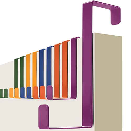 4smile Perchero puerta - 10 piezas ganchos de colores con almohadillas de fieltro – colgador puerta utilizable en ambos lados – percha puerta