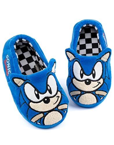 Sonic The Hedgehog Slippers Kids Plush Bordado Cara Zapatos de Caracteres 3D 35 EU