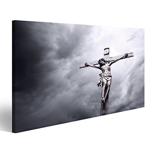 islandburner Cuadro Cuadros Crucifixión de Jesucristo Religiosa Impresión sobre Lienzo - Formato Grande - Cuadros Modernos