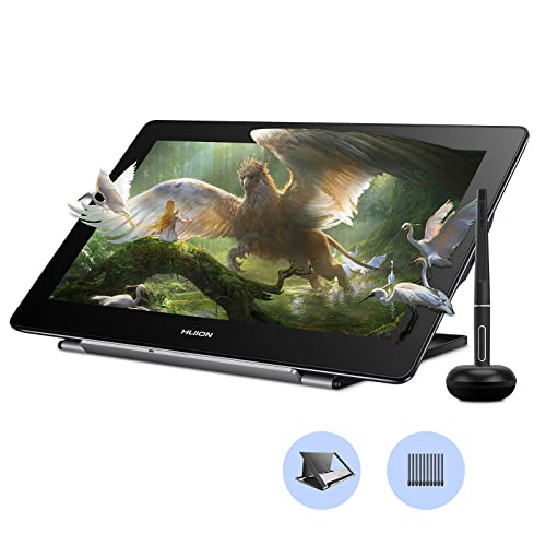 HUION Kamvas Pro 16 4K UHD Tableta Gráfica con Pantalla, Monitor de 15,6 Pulgadas, Antirreflejo Laminado Completo, Función de Inclinación 8192 Lápiz óptico sin Batería PW517 para PC, Mac, Android