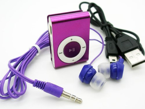 REPRODUCTOR MP3 MINI CLIP + SM FRUIT AURICULARES ESTEREO + CABLE USB 2.0 2172l