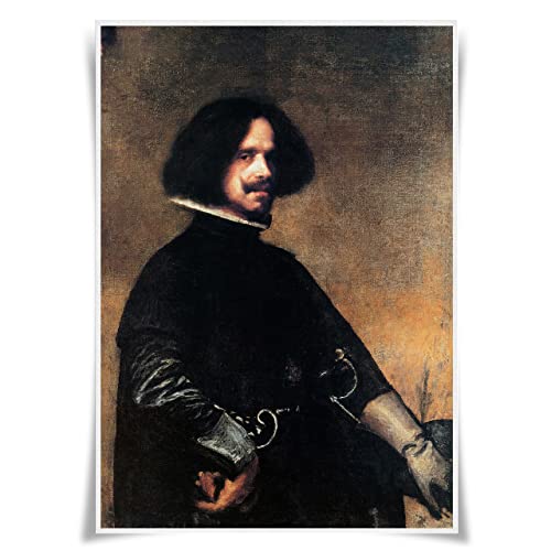 Nice Captain Póster de retrato de artista famoso pintor tamaño A3 para decoración del hogar (Diego Velazquez)