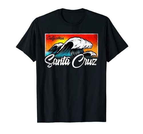 Ciudad de Santa Cruz California Motivo de surfista de verano Camiseta