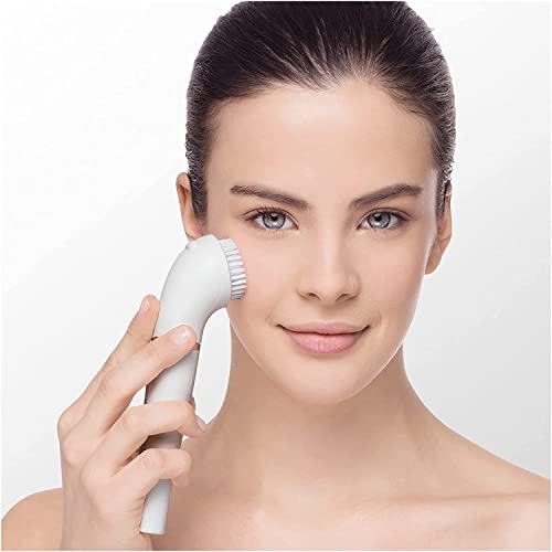 Braun FaceSpa Depiladora Facial Mujer 3 en 1 con Cepillo Limpiador y de Masaje, 851, Color Oro, Blanco