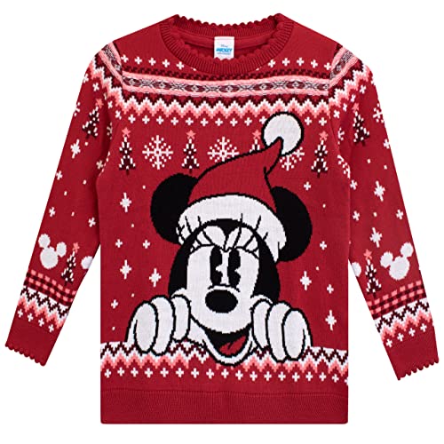 Disney Jersey navideño para Niñas Minnie Mouse Rojo 3-4 años