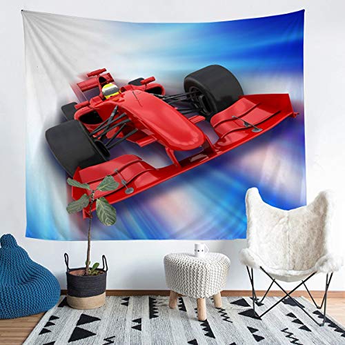 Loussiesd - Manta de cama para niños y adolescentes con temática de deporte extremo, para carreras de coches, tapices de pared, fórmula para colgar en la pared, colección de ropa de cama de 69 x 91 cm