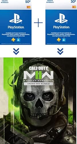 PlayStation Store Tarjeta Regalo 80 EUR para la compra de Call of Duty Modern Warfare II | Cross-Gen Bundle Edition | Código de descarga PS4/PS5 - Cuenta española