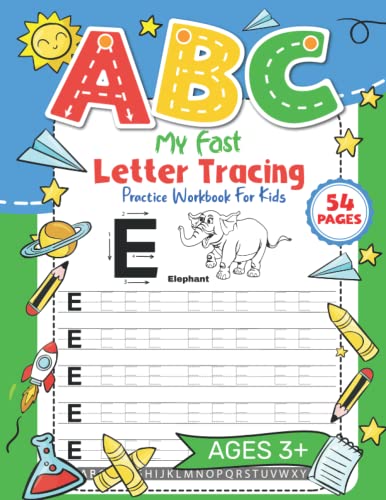 My Fast Letter Tracing Practice Workbook for Kids Ages 3+: Clipping Seller Alphabet Handwriting Activity Book For Preschoolers Kindergartens & Color Animals