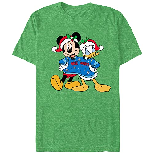 Disney Suéter navideño de Mickey y Donald Camiseta, Kelly, S para Hombre