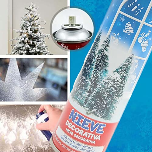 BESCH Spray Nieve Decorativa Artifical 150ml - Decoración Navidad para Arboles y Cristales, Pulverización de Nieve, Bote Spray Efecto Nieve, Copos de Nieve (Pack 6)