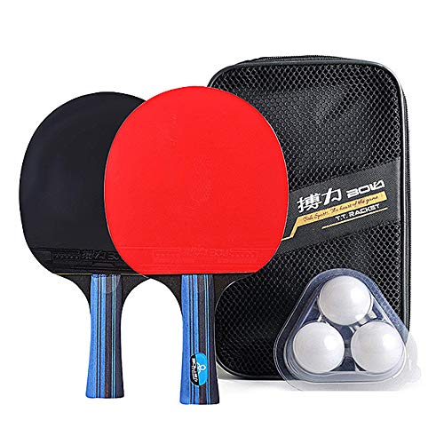 Lixada Raqueta de Tenis de Mesa Kit 2 Paletas de Ping Pong y 3 Pelotas de Ping Pong Bolsa de Almacenamiento