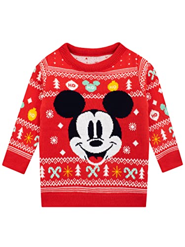 Disney Jersey de Navidad de Mickey Mouse para niños Rojo 6-7 años