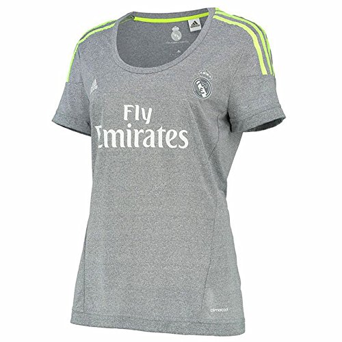 adidas Real Madrid Away Camiseta Segunda equipación, Mujer, Gris/Lima, S
