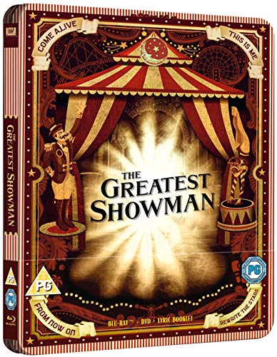 The Greatest Showman Steelbook UK Exclusive Limited Edition Bluray + DVD Includes Sing-Along and lyric booklet Region Free